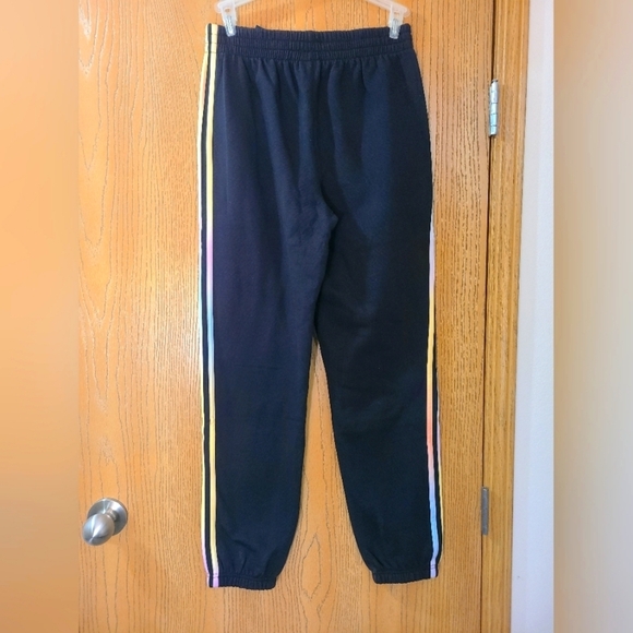 Adidas 3 stripe pastel rainbow ombre loose fit fleece sweatpants joggers - Picture 2 of 3